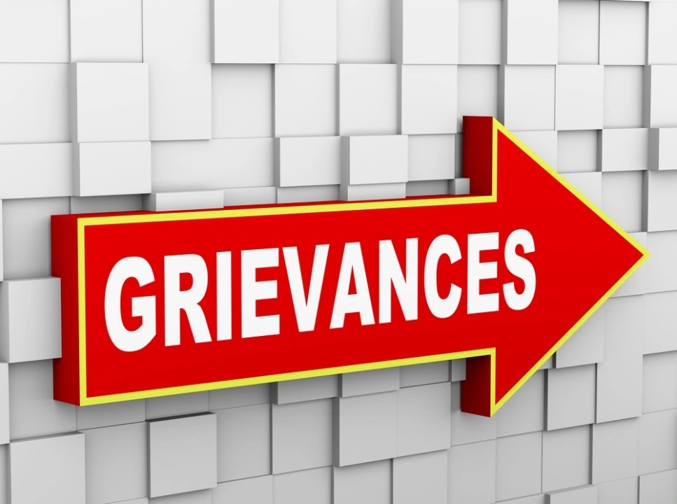 Link to the Grievance Redressal page.